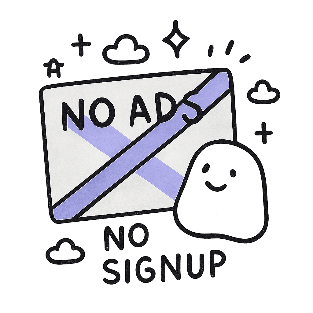 Hand-drawn doodle of an ad banner crossed out with a smiling blob